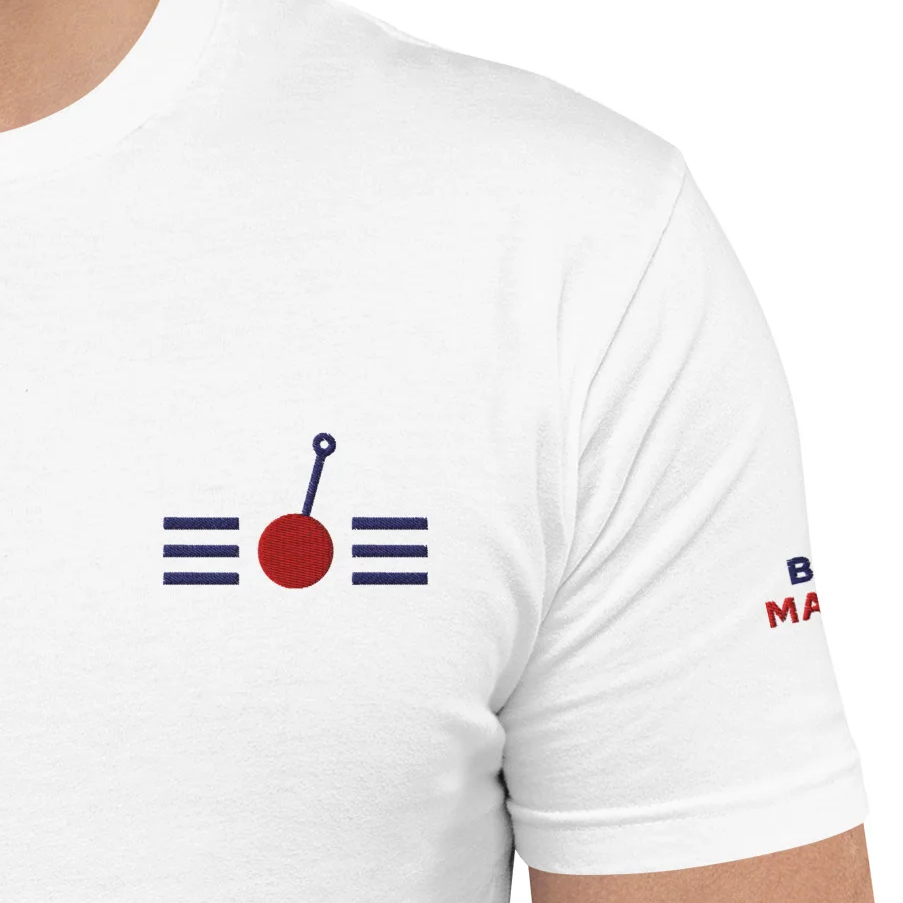 T-shirt with Mooring Buoy Embroidery (white/men)