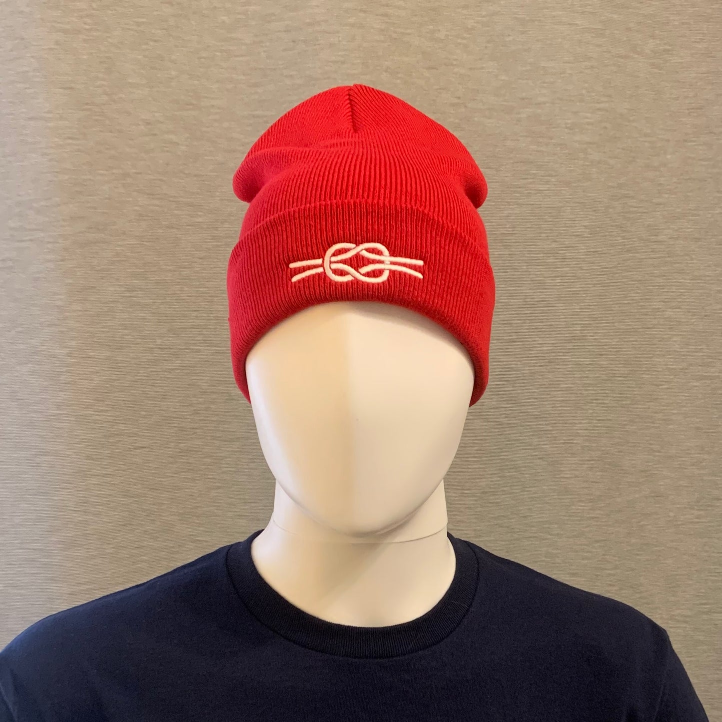 Beanie with Reef Knot Embroidery