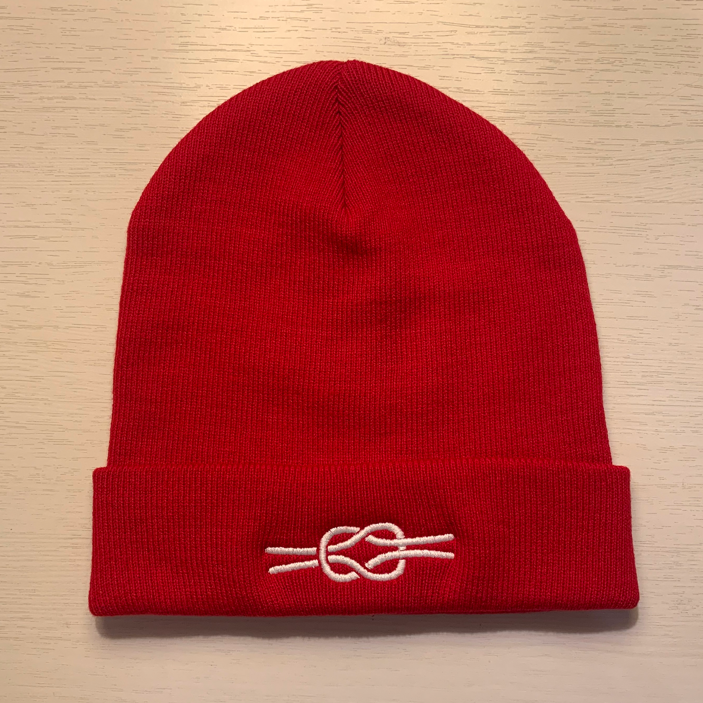 Beanie with Reef Knot Embroidery