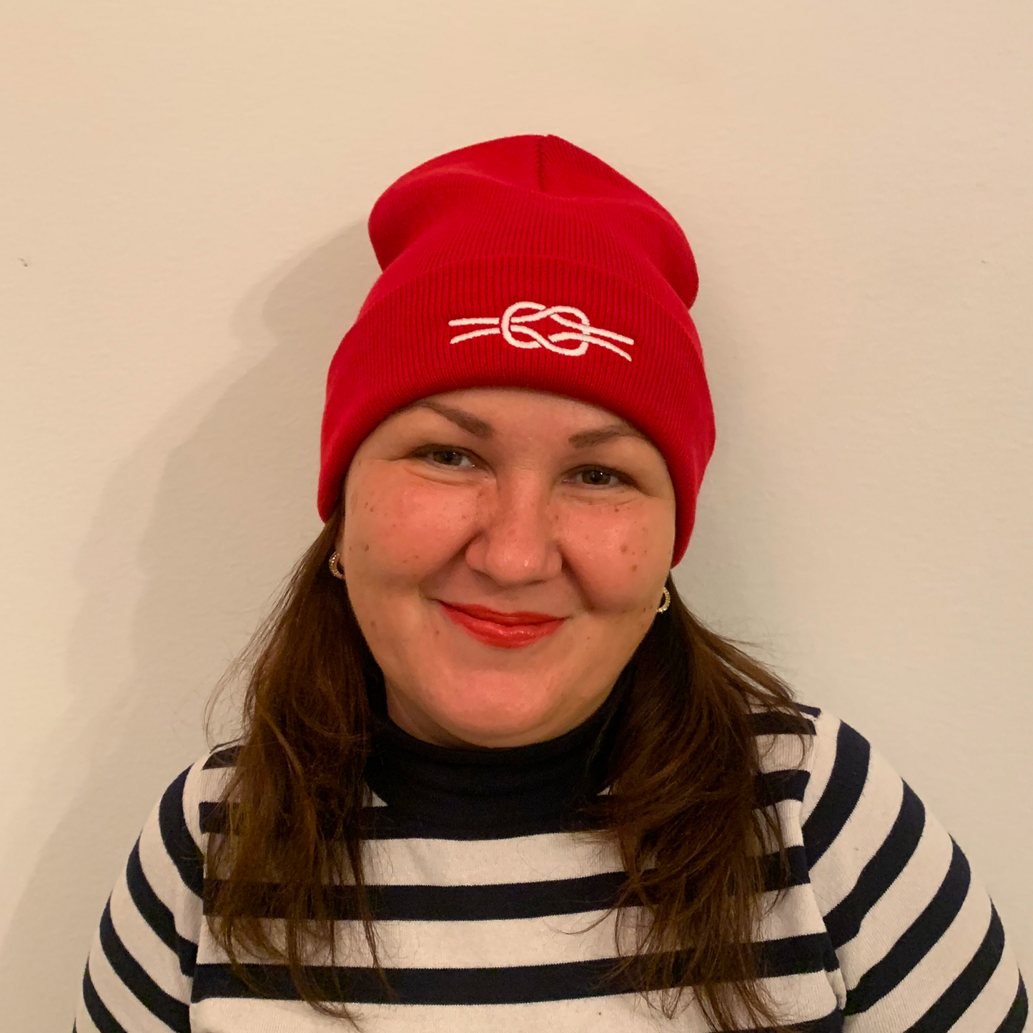 Beanie with Reef Knot Embroidery