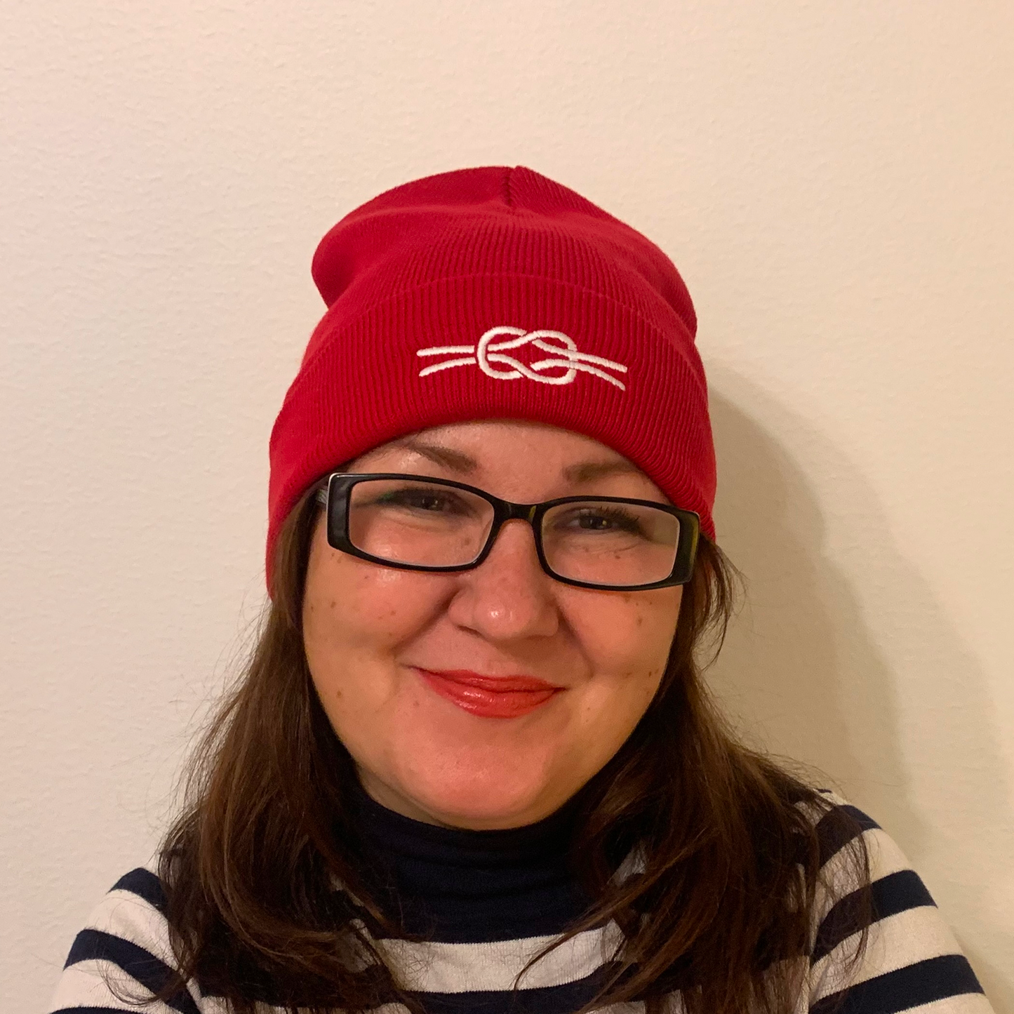 Beanie with Reef Knot Embroidery