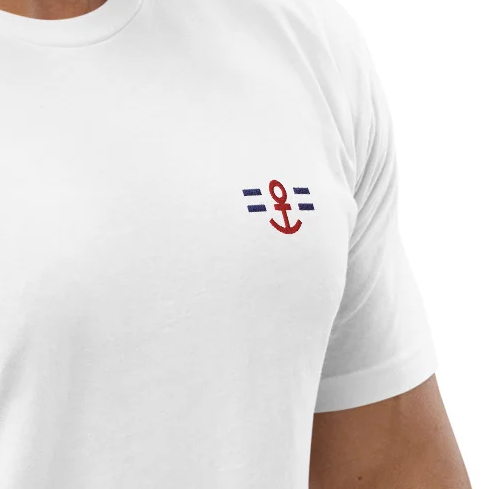 Boat Master t-shirt with Anchor Embroidery (white/men)