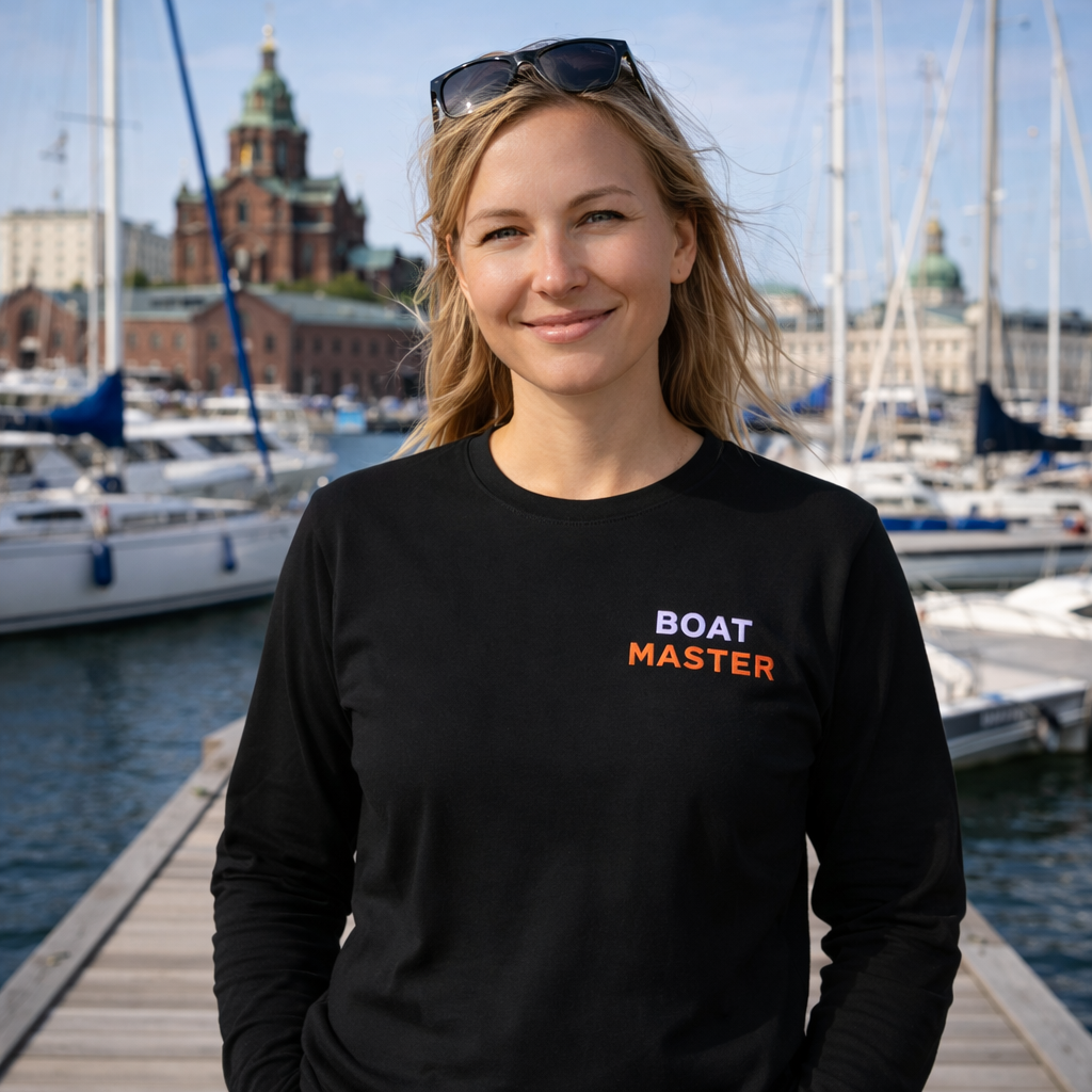 Boat Master Langarm-T-Shirt (Damen) Schwarz