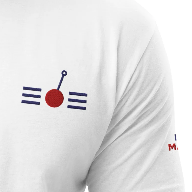 T-shirt with Mooring Buoy Embroidery (white/men)