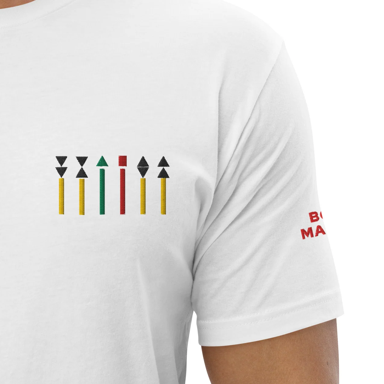 T-shirt with Navigation Buoys Embroidery (white/men)