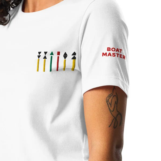 T-shirt with Navigation Buoys Embroidery (white/women)