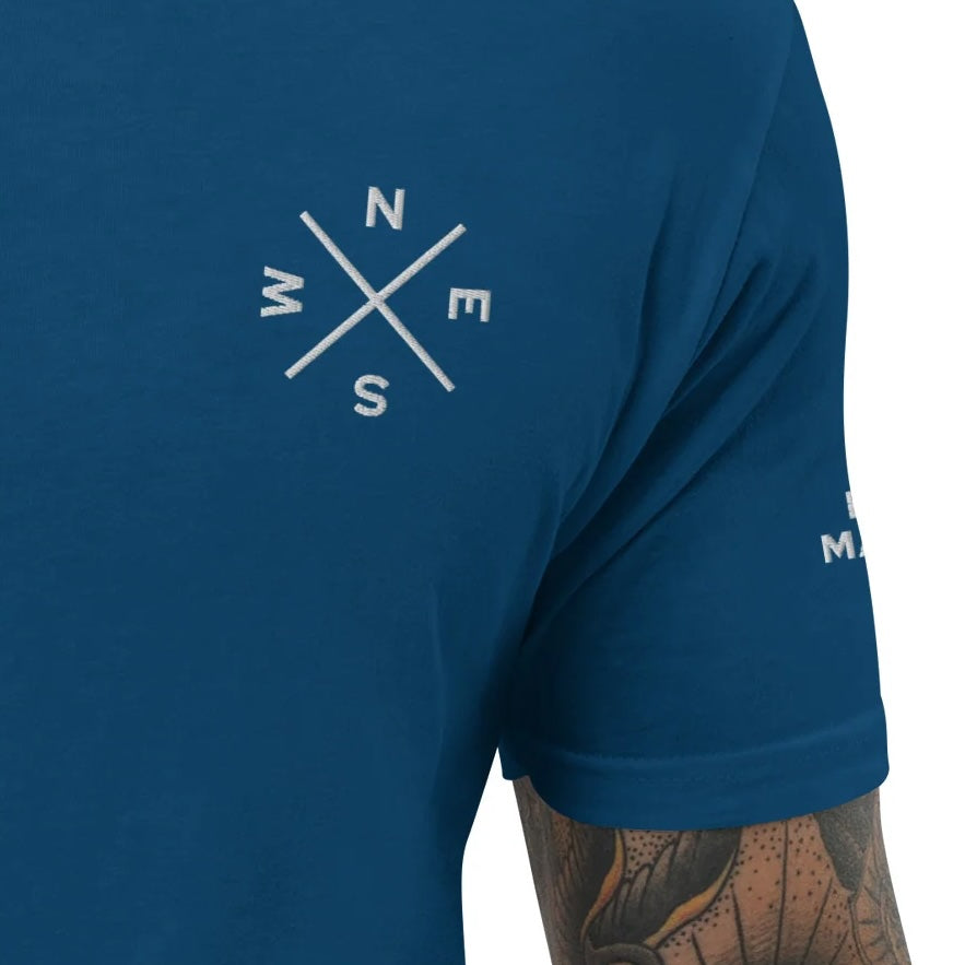 Boat Master t-shirt with Compass Rose (blue/men)