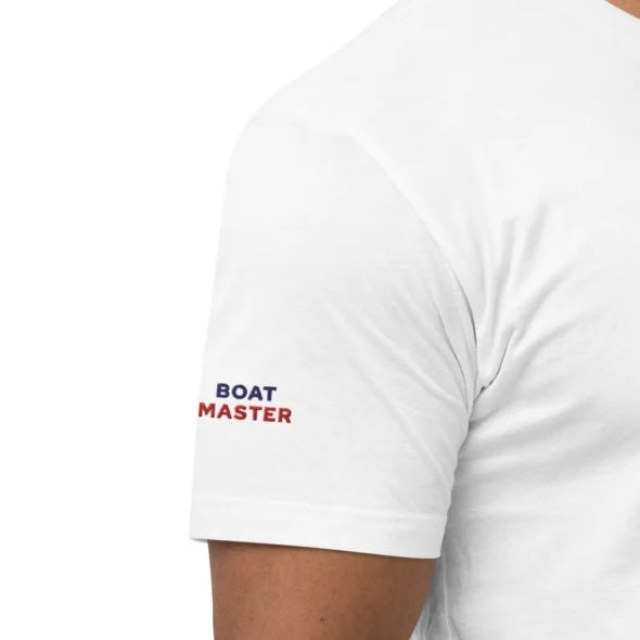 Boat Master t-shirt with Zig Zag Stitch Embroidery (white/men)